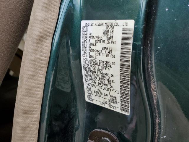 1N6ED26Y6YC389771 - 2000 NISSAN FRONTIER KING CAB XE GREEN photo 12