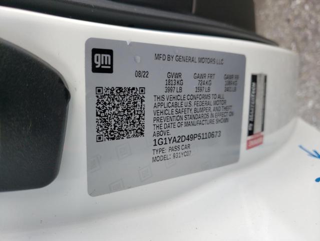 1G1YA2D49P5110673 - 2023 CHEVROLET CORVETTE STINGRAY 1LT WHITE photo 13