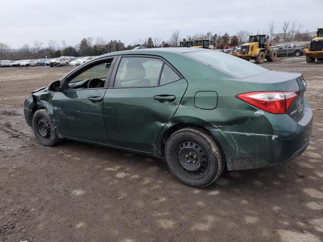 2T1BURHEXEC084102 - 2014 TOYOTA COROLLA L GREEN photo 2