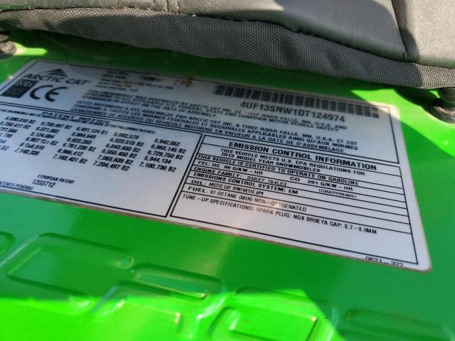 4UF13SNW1DT124974 - 2013 ARCTIC CAT SNOPRO მწვანე ფოტო 10