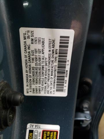 2HKRM4H76GH706715 - 2016 HONDA CR-V EXL BLUE photo 12