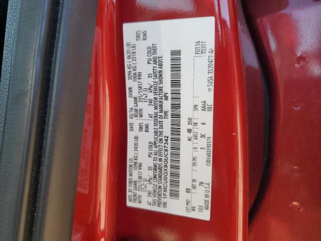 1FMCU0GX9GUC87342 - 2016 FORD ESCAPE SE RED photo 13