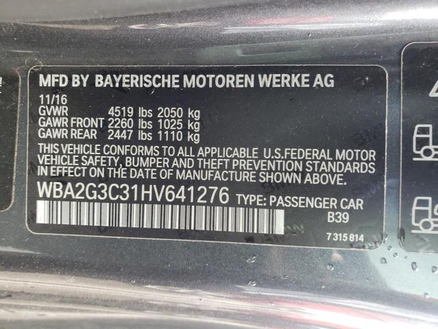 WBA2G3C31HV641276 - 2017 BMW M240XI GRAY photo 12