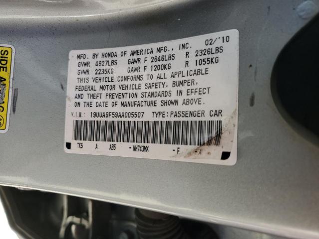 19UUA9F59AA005507 - 2010 ACURA TL SILVER photo 12