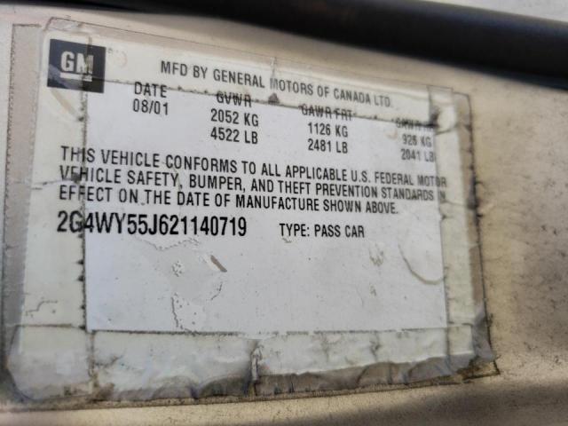 2G4WY55J621140719 - 2002 BUICK CENTURY LIMITED GOLD photo 12