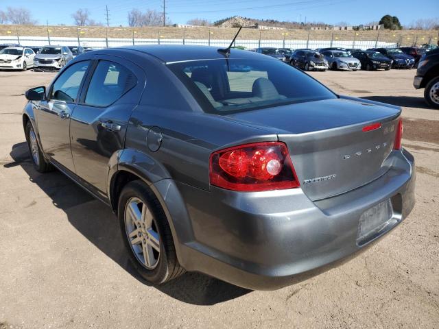 1C3CDZCB3CN121216 - 2012 DODGE AVENGER SXT GRAY photo 2