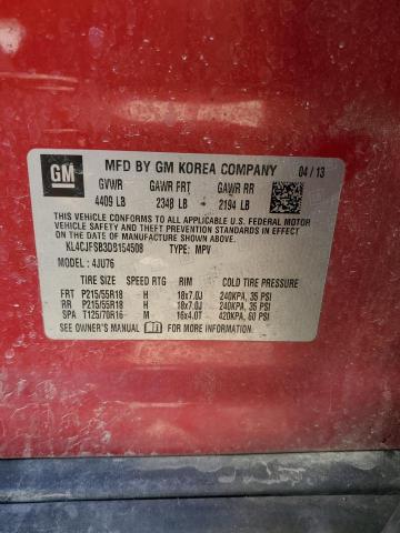 KL4CJFSB3DB154508 - 2013 BUICK ENCORE CONVENIENCE Qırmızı foto 13