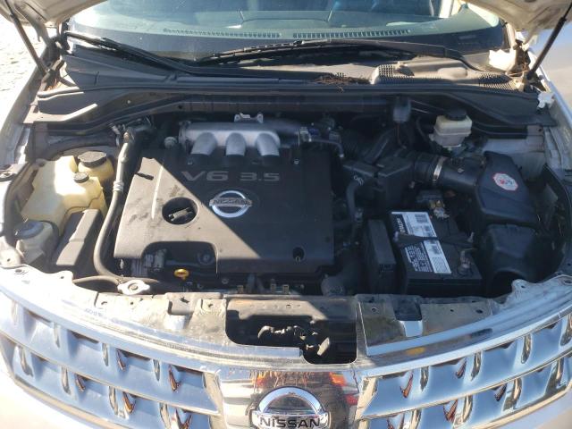 JN8AZ08T87W506132 - 2007 NISSAN MURANO SL SILVER photo 12