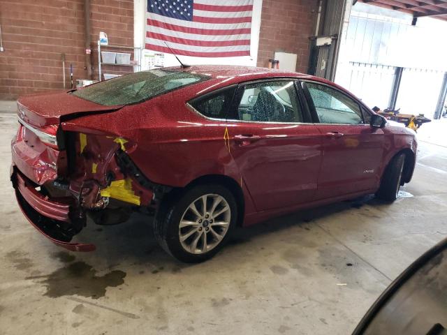 3FA6P0LU6HR304648 - 2017 FORD FUSION SE HYBRID RED photo 3