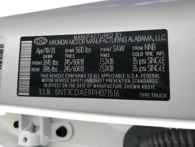 5NTJCDAE9PH071516 - 2023 HYUNDAI SANTA CRUZ SEL WHITE photo 12