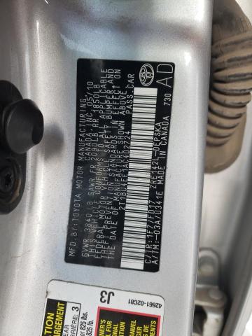 2T1BU4EE1AC402724 - 2010 TOYOTA COROLLA BASE SILVER photo 13