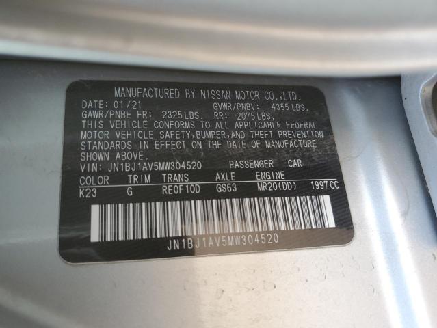 JN1BJ1AV5MW304520 - 2021 NISSAN ROGUE SPOR S SILVER photo 12