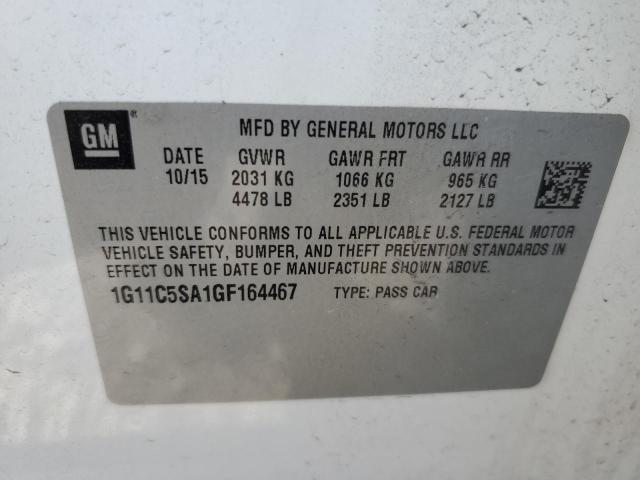 1G11C5SA1GF164467 - 2016 CHEVROLET MALIBU LIM LT Ақ фото 12