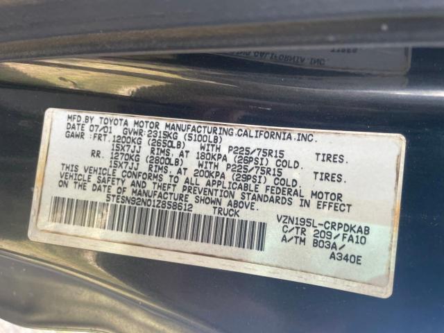 5TESN92N01Z858612 - 2001 TOYOTA TACOMA XTRACAB PRERUNNER Qara foto 10