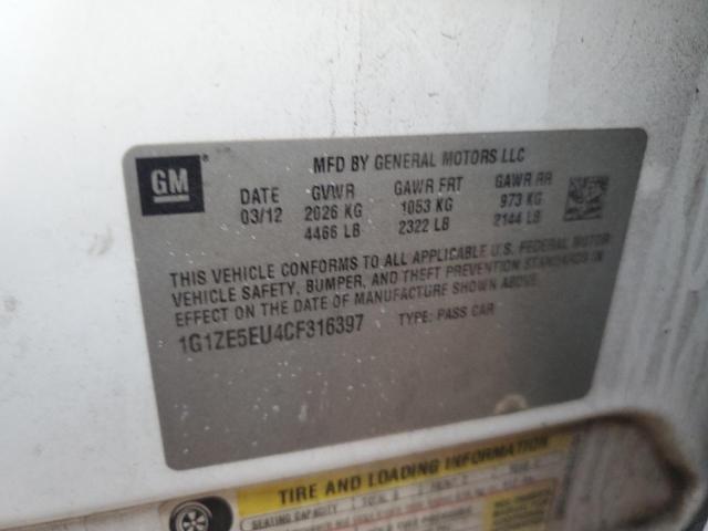 1G1ZE5EU4CF316397 - 2012 CHEVROLET MALIBU LTZ თეთრი ფოტო 12