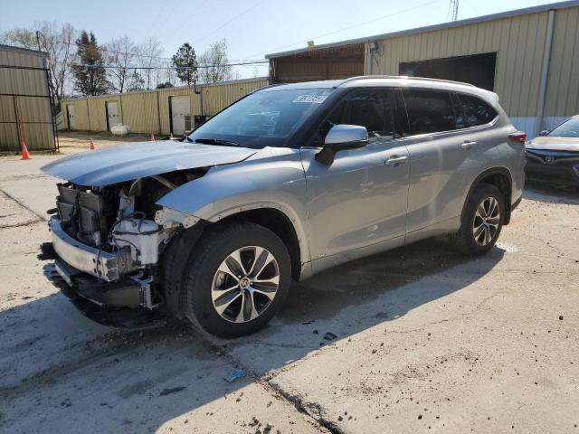 5TDGBRCH9NS543804 - 2022 TOYOTA HIGHLANDER HYBRID XLE SILVER photo 1