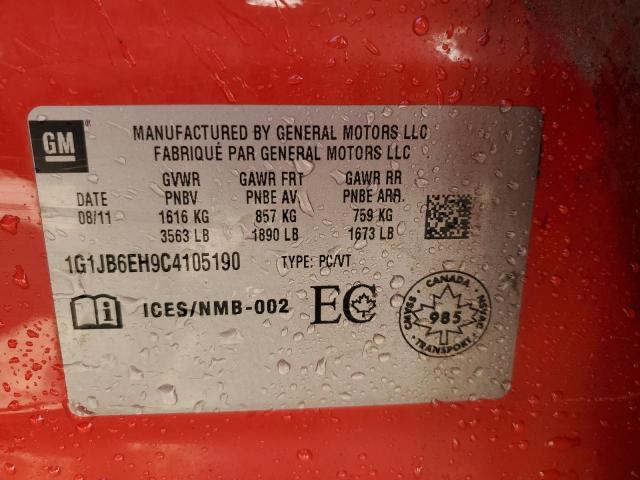 1G1JB6EH9C4105190 - 2012 CHEVROLET SONIC LS RED photo 13