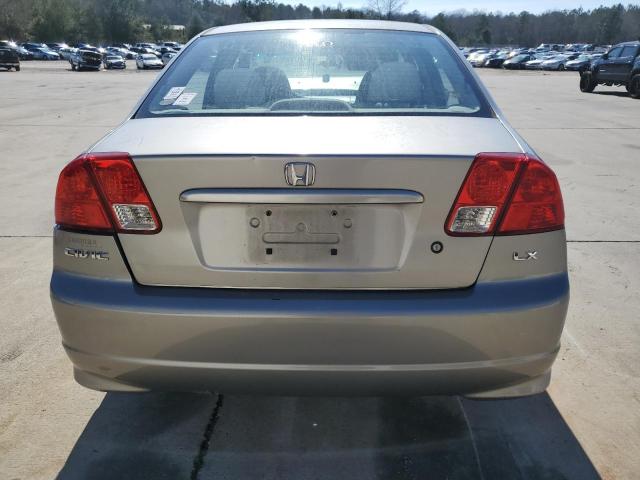 2HGES16655H539123 - 2005 HONDA CIVIC LX TAN photo 6