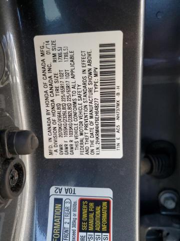 2HKRM4H76EH648277 - 2014 HONDA CR-V EXL GRAY photo 12