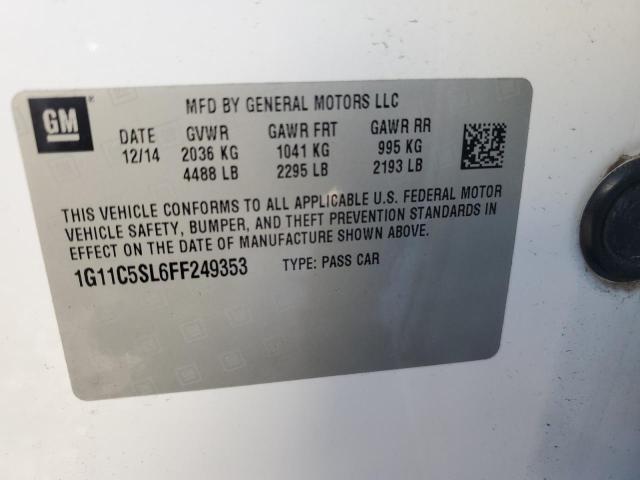 1G11C5SL6FF249353 - 2015 CHEVROLET MALIBU 1LT 白色 照片 13