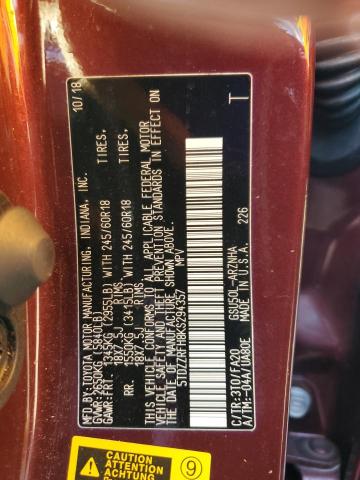 5TDZZRFH8KS294357 - 2019 TOYOTA HIGHLANDER LE RED photo 14