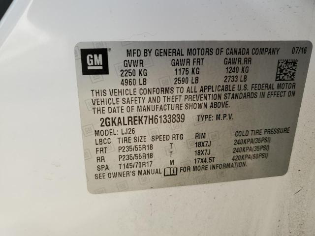 2GKALREK7H6133839 - 2017 GMC TERRAIN DENALI WHITE photo 13