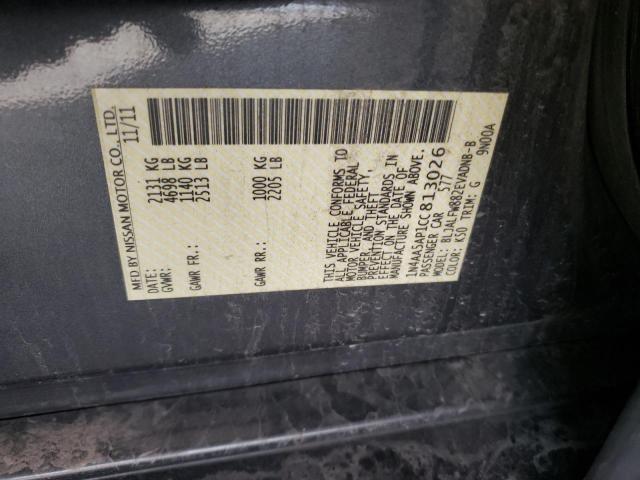 1N4AA5AP1CC813026 - 2012 NISSAN MAXIMA S GRAY photo 12