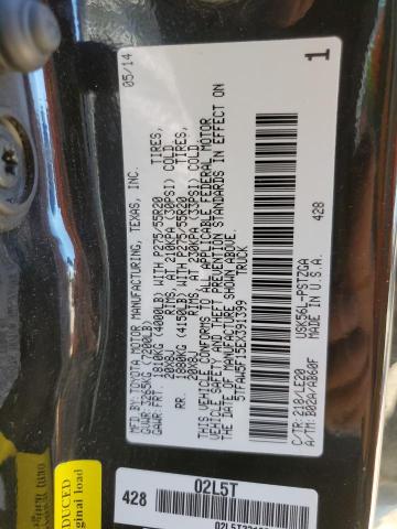 5TFAW5F15EX391399 - 2014 TOYOTA TUNDRA CREWMAX PLATINUM Schwarz Foto 12