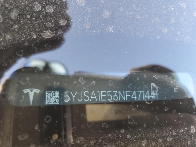 5YJSA1E53NF471441 - 2022 TESLA MODEL S 白色 照片 12