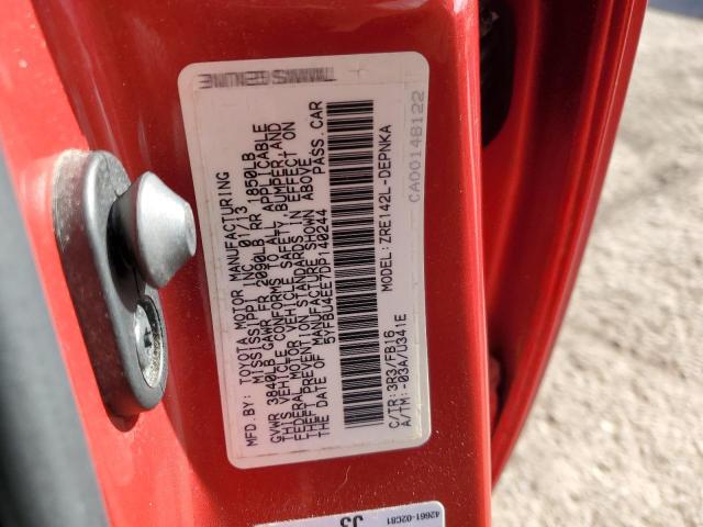 5YFBU4EE7DP140244 - 2013 TOYOTA COROLLA BASE 红色 照片 12