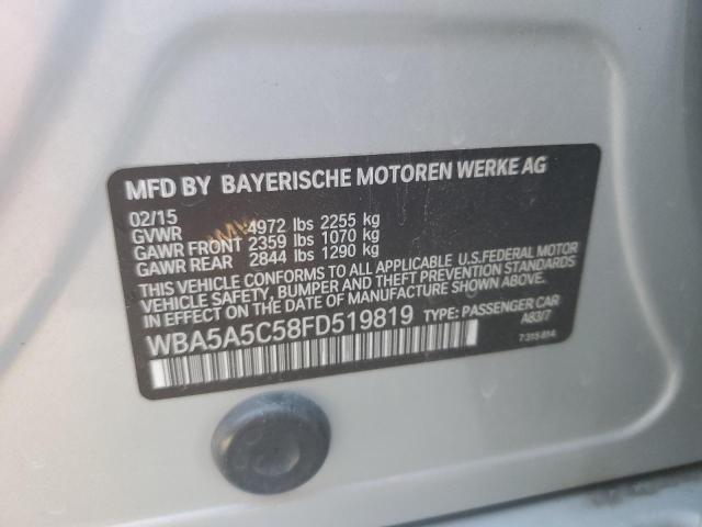 WBA5A5C58FD519819 - 2015 BMW 528 I SILVER photo 12