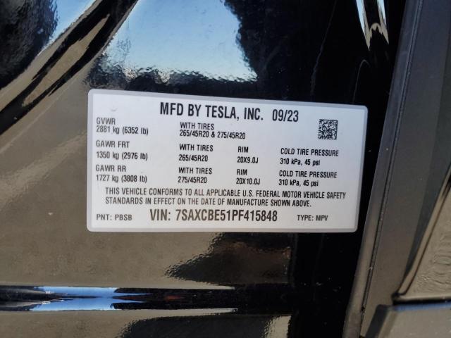 7SAXCBE51PF415848 - 2023 TESLA MODEL X BLACK photo 13