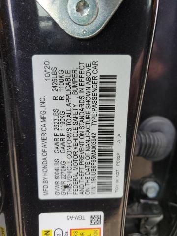 19UUB6F65MA003942 - 2021 ACURA TLX ADVANCE BLACK photo 13