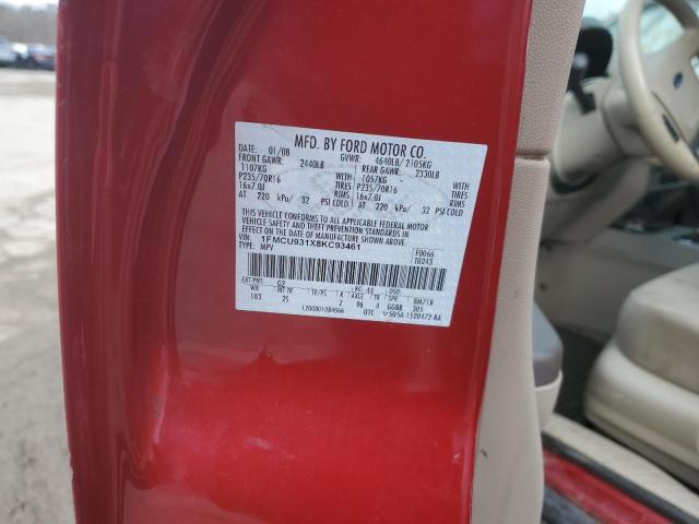 1FMCU931X8KC93461 - 2008 FORD ESCAPE XLT RED photo 13