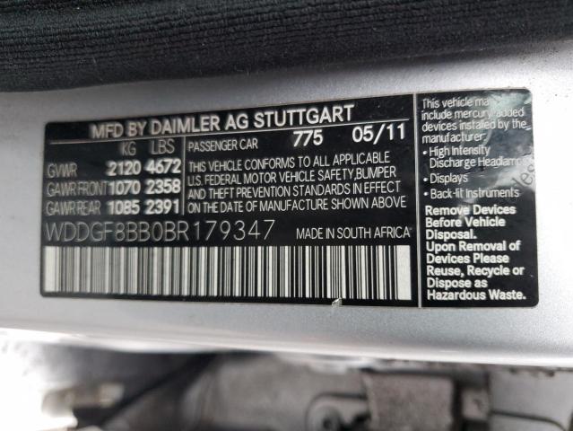 WDDGF8BB0BR179347 - 2011 MERCEDES-BENZ C 300 4MATIC SILVER photo 12