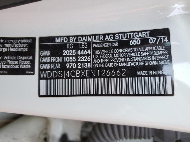 WDDSJ4GBXEN126662 - 2014 MERCEDES-BENZ CLA 250 4MATIC WHITE photo 12