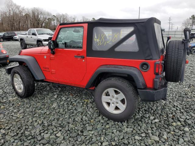 1C4AJWAG5FL520444 - 2015 JEEP WRANGLER SPORT RED photo 2