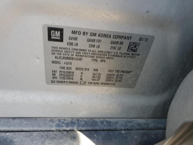 KL4CJBSB8DB143481 - 2013 BUICK ENCORE CONVENIENCE Gümüş foto 12