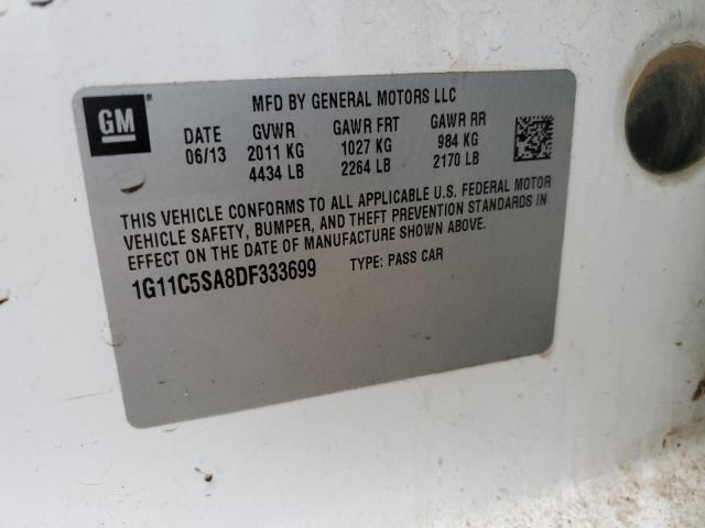 1G11C5SA8DF333699 - 2013 CHEVROLET MALIBU 1LT 白色 照片 12