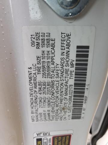 5J8TC1H38ML022178 - 2021 ACURA RDX WHITE photo 14