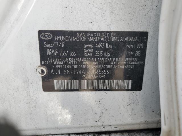 5NPE24AF6JH653561 - 2018 HYUNDAI SONATA SE WHITE photo 12