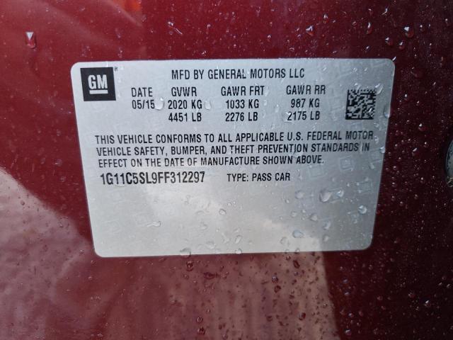 1G11C5SL9FF312297 - 2015 CHEVROLET MALIBU 1LT Bordo foto 12