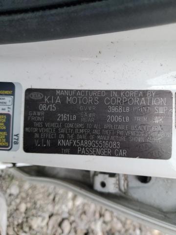 KNAFX5A89G5516083 - 2016 KIA FORTE EX WHITE photo 13