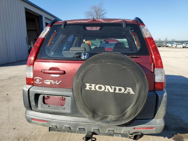 JHLRD68505C015119 - 2005 HONDA CR-V LX MAROON photo 6