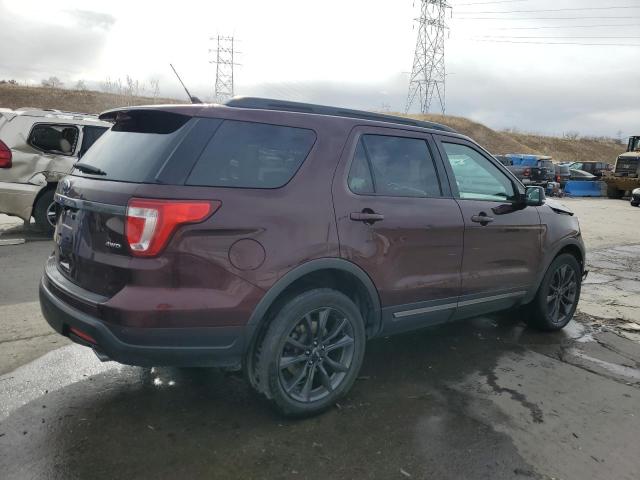 1FM5K8D87KGA89473 - 2019 FORD EXPLORER XLT BURGUNDY photo 3