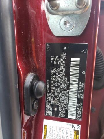 JTEBU14R878105176 - 2007 TOYOTA 4 RUNNER SR5 RED photo 13