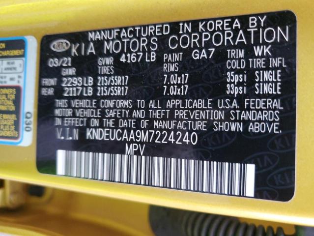 KNDEUCAA9M7224240 - 2021 KIA SELTOS S GOLD photo 12