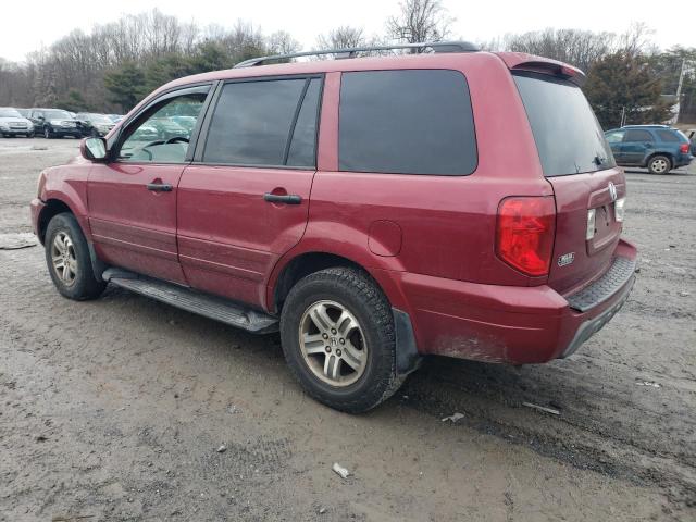 5FNYF18535B065909 - 2005 HONDA PILOT EXL RED photo 2