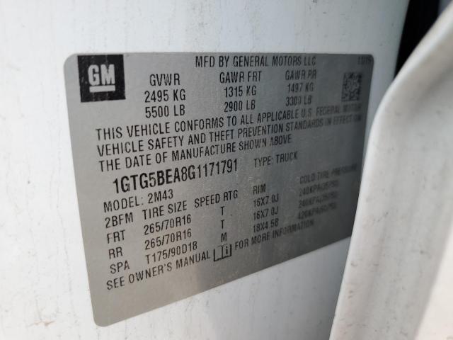 1GTG5BEA8G1171791 - 2016 GMC CANYON WHITE photo 12