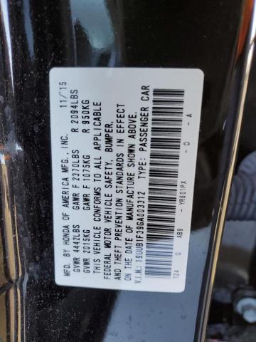 19UUB1F39GA003312 - 2016 ACURA TLX BLACK photo 12